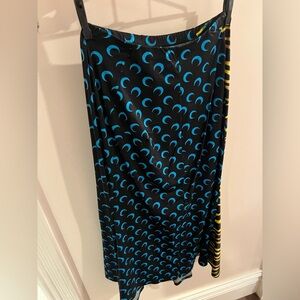 Marine Serre Black and Blue Asymmetrical Skirt